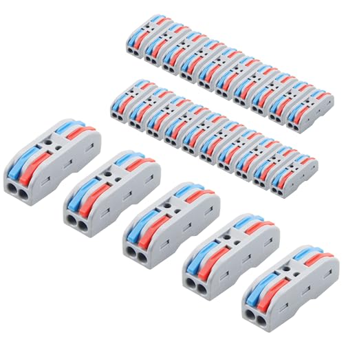 ALITOVE 25pcs Lever Wire Connectors 2 Port Quick Wire Connector 2 in 2 Out - size: 25PCS, style: 2 in 2 out