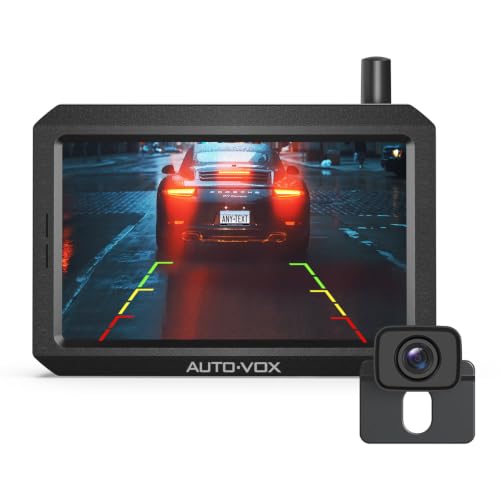 AUTO-VOX CS-2 Wireless Backup Camera with 4.3" Car Monitor, Easy Install Stable Digital Signal Back Up Camera System, Super Night Vision Reverse Cam for Truck, SUV, Van, Trailer - size: 4.3 inch-Single Camera
