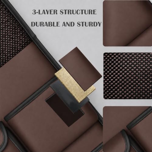 2 Pack Leather Car Backseat Organizer with Foldable Table Tray, Universal Car Seat Back Protector Kick Mat with Touchscreen Tablet Holder, Storage Pockets, Cup Holders & Tissue Holder, Brown - color: Brown