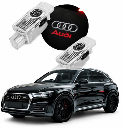 2Pcs Never Fade LED Door Light Logo Projection Compatible with Audi A3/A4/A5/A6/A7/A8/Q3/Q5/Q7/R8/TT/RS/S3/S4/S5/S6 Car Accessories - color: YBD-007