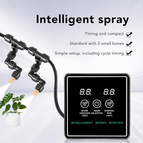 Reptile Humidifiers, Smart Spray System Automatic Timing Fogger with 360 ° Adjustable Misting Nozzles, Built in Pump, for Terrarium, Rainforest Plants