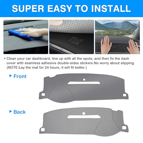 Autorder Gray Dashboard Cover Mat for 2007-2013 Chevy Chevrolet Silverado Sierra, 2007-2014 Chevy Tahoe Suburban Denali Avalanche & GMC Yukon/XL & Only One Glove Box Accessories Polyester Dash Cover - size: Gray 07-13 Silverado 1 Glove Box