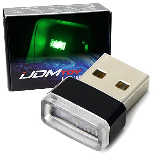 iJDMTOY USB Mini LED Car Interior Ambient Atmosphere Accent Lighting Kit - color: Green
