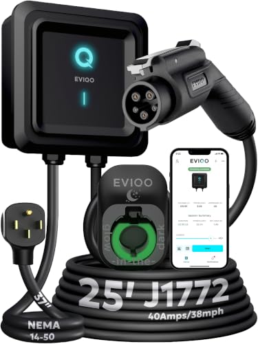 EVIQO Level 2 EV Charger J1772 40A NEMA 14-50 - 240V Wall Charging Station - size: 40