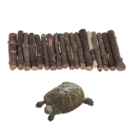 Turtle Basking Wooden Hiding Cave Basking Ramp Turtle Terrace Made of Safe Natural Wood Suitable for Small Animals and Pet