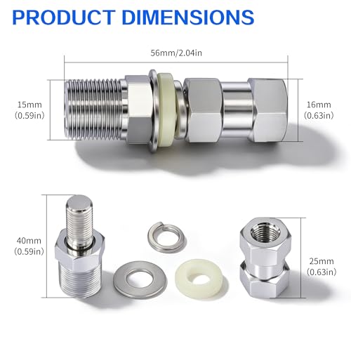 CB Antenna Mount Adapter Universal UHF SO239 Female Stub Mount Heavy Duty Connector Standard 3/8 X 24 Threaded for CB Ham Radio Antenna 2pcs - style: 2PCS