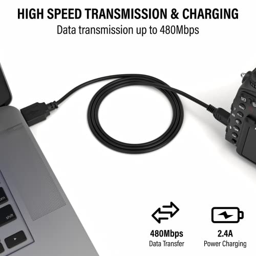 Maeline Camera USB 2.0 Cable Miniusb Charging Mini B Cord Perfect for 808 Bluetooth Speaker Charger PS3 Controller GoPro Garmin Edge 500 Ti84 Plus CE External Blue Yeti Line Data Canon (10 Pack) - size: 10 Pack