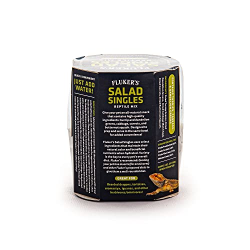 Fluker's Salad Singles All Natural Reptile Mix, Just Add Water, Each Pack Makes 2 oz of Food, for Bearded Dragons and Other Herbivores/Omnivores, 3,Pack 0.65 oz