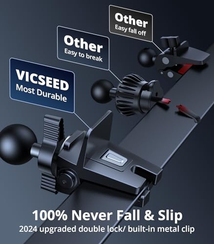 VICSEED for MagSafe Car Mount [Upgraded Strongest Magnet Power] Magnetic Phone Holder for Car Vent 360 Adjustable Magnetic Car Phone Holder Mount for iPhone 16 Pro Max 15 14 13 12 Plus Mini - color: Fashion Black