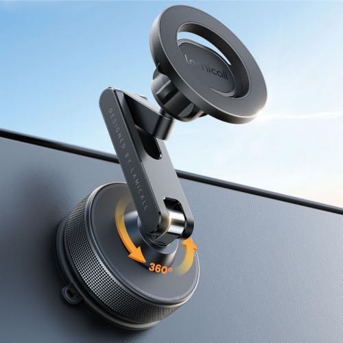 Lamicall Car Phone Holder Mount Ultra Nano Gel & 70+LBS Vacuum Suction Cup - color: Black