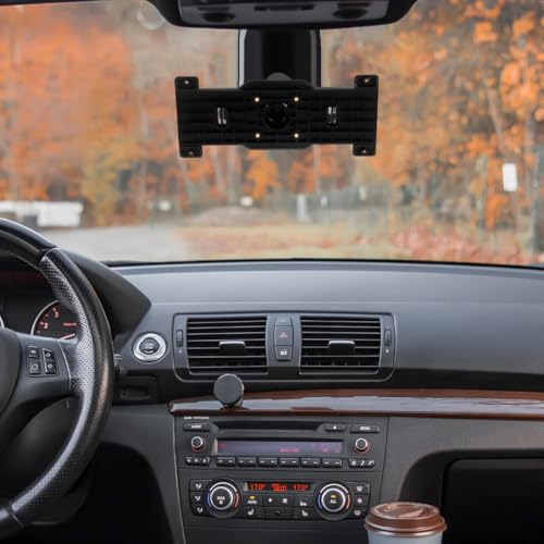 Sosoport Rear View Mirror Bracket Rearview Mirror Dash Cam Mount with Back Plate Panel and Screws Compatible with Hiac 2008-2011 6.10 X 2.63 X 0.39 in