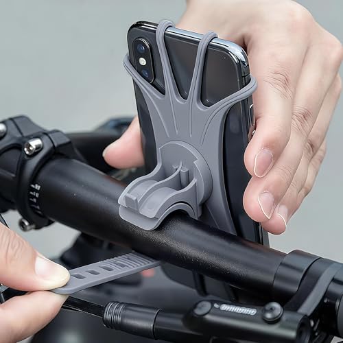 Gray Bicycle Phone Mount – Universal 360° Handlebar Holder for Motorcycles & Bikes - color: Gray
