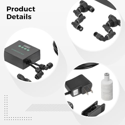 Generic Reptile Humidifier With Smart Timer, 360° Dual Nozzles, Self-Priming System, Automatic Mister, Rainforest Spray Kit With Us Plug, For Plant Terrariums