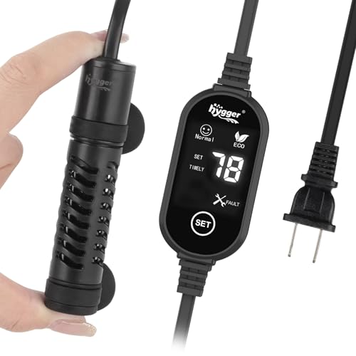 hygger Ceramic Submersible Aquarium Heater, New Explosion-Proof Fish Tank Water Heater with External Temp Controller Auto Thermostat Heater for Saltwater Freshwater (15W for 1~5 Gallon) - size: 15W for 1~5 gallon