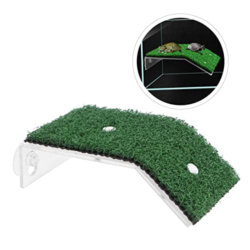 Abaodam 1pc Turtle Drying Platform Simulated Lawn for Aquatic Pets Reptile Basking Ramp for Fish Tanks and Aquariums Nonslip Design for Easy Climbing