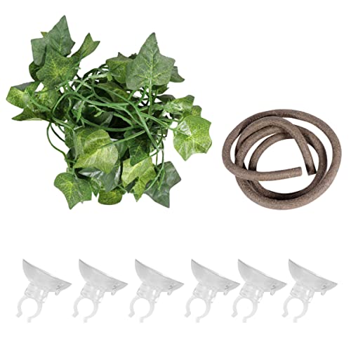 PRETYZOOM 8pcs Bendable Reptile Vines for PET Habitat Decor Artificial Climbing Plants Simulation Suction Cups for Terrariums and Tank Accessories