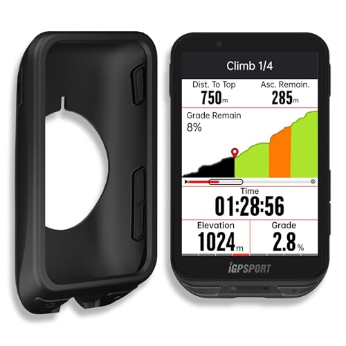 Premium Protective Silicone Case Cover for iGPSPORT iGS800 - Cycling GPS Computer - Max Protection, Durable, Non-Slip, Shockproof Anti-Static/Dust Coating (Black) - color: iGS800 - Case - Black
