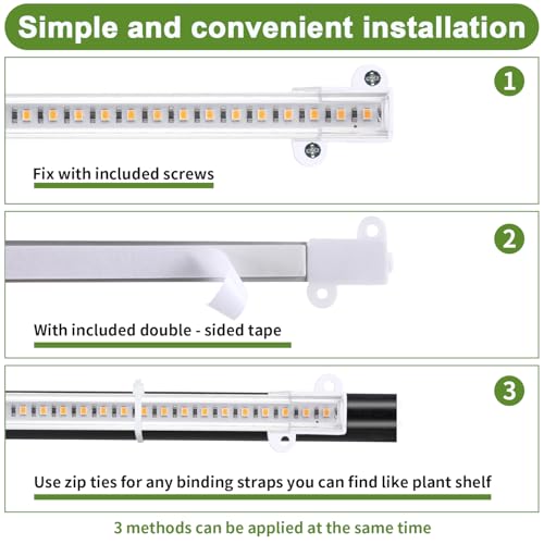 8.6'' LED Grow Light Strips, Full Spectrum 3500K Grow Lights for Indoor Plants, 3 Head with 3/9/12H Timer, 10 Dimmable Levels, Suitable for Seedling, Succulent, Plant Shelf and Greenhouse, 2-Pack - color: 3 Head 2 Pack