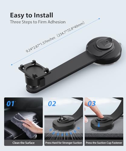 AUTO-VOX 7.2" Solar Wireless Backup Camera with Suction Cup Mount: HD 1080P DVR Reverse Camera, Adjustable Windshield Mount, IP69K Waterproof for Car, Van, SUV, Truck, Trailer, RV