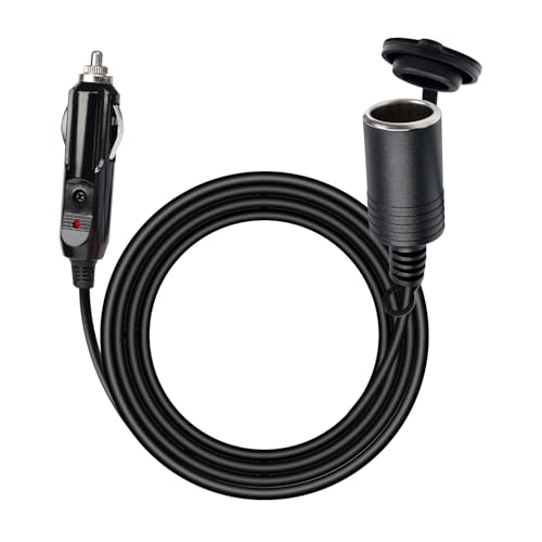 TMH Cigarette Lighter Extension Cord Cable - 3 FT, 14 AWG Heavy Duty Male to Female Socket 12V/24V Car Charger with Cigarette Lighter Socket - size: 3 Feet / 900 cm.