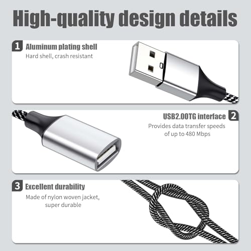 Fidioto USB Splitter Y Cable,USB 1 Male to 3 Female Extension Cord Connector, Three USB Port Extender Hub,Data&Charger Power Split Adapter for Mac,Laptop,PC,Xbox One Series X/S,PS4,PS5 - style: 1 in 3 out-20cm