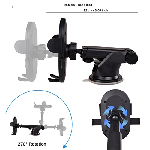 Phone Holder Car Universal Car Phone Holder Automobile Accessories Dashboard [Military-Grade Suction & Stable Clip] Air Vent Windshield Phone Mount Fit for iPhone Android Smartphones