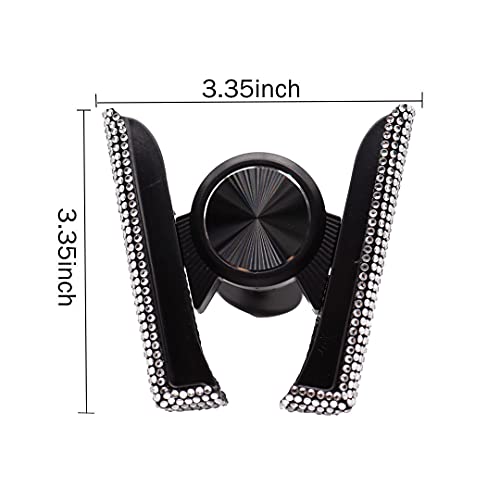 SUNCARACCL Bling Phone Holder for Car Vent, Diamond Cellphone Mount - color: White