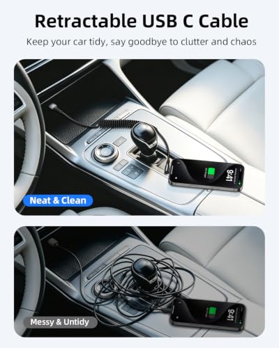 Coiled USB C Cable for CarPlay 1FT 2Pack, Short Right Angle USB C Cable - size: 1FT