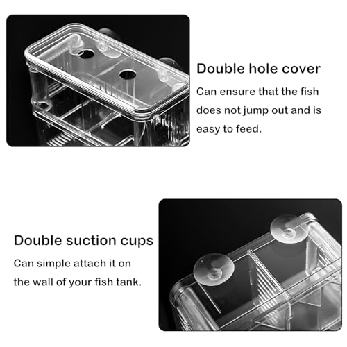 Mipukbay Medium Aquarium Isolation Breeding Box, Acrylic Transparent Aquarium Breeder Box for Fish Fry Hatching, Shrimp Breeding, Betta, Guppy, Killifish, Clownfish, Suitable for 5-40 Gallon Tanks - size: Medium