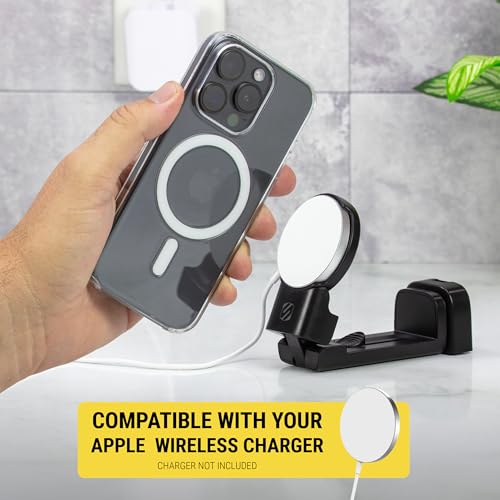 Scosche SMSTRVL MagSafe Airplane Phone Holder Mount, Magnetic Cell Phone Stand for Desk, Tray Table, Seat Back or Tripod, Plane Travel Essentials for Flying Compatible with iPhone 16/15/14/13/12 - size: 1 Pack, style: Travel / Desk / Office