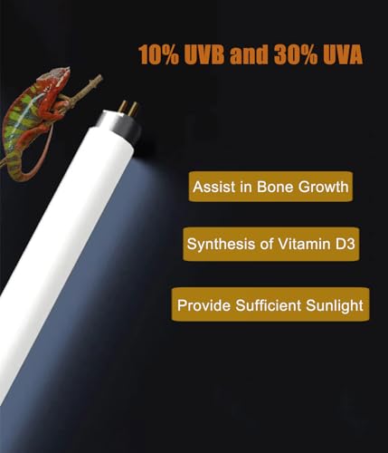 3 Pack T5 10.0 UVB Reptile Light Bulb 8W 12 Inch, UVA UVB Lamp for Bearded Dragons, Chameleons, Turtles, Tortoises, Lizards - Desert & Tropical Reptiles - size: 8W T5 Tube
