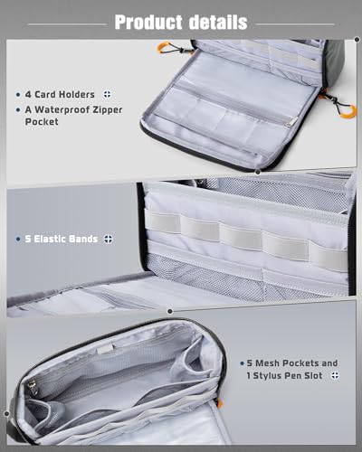Smasrob Electronics Organizer Travel Case, Tech Bag Charger Pouch, Gray - color: Gray
