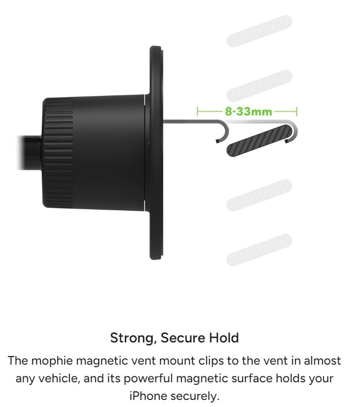 mophie Magnetic Vent Mount for Apple iPhone 17/16/15/14/13/12 Series