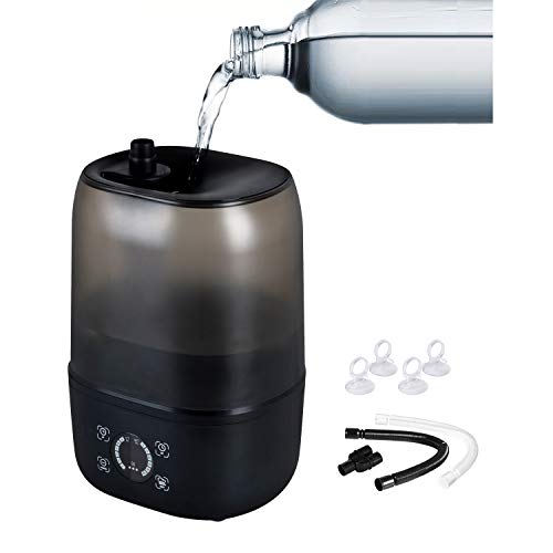 Reptile Humidifier Digital Timing Fog Machine with Double Hose & 4 Liter Reservoir, Automatic Terrarium Fogger for Reptiles/Amphibians/Herps/Vivarium
