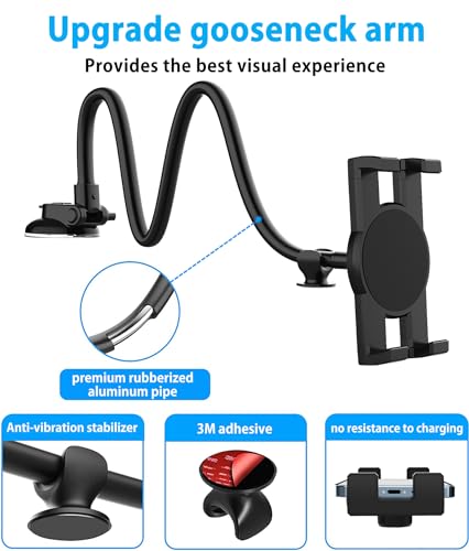 Dashboard Windshield Car Tablet Mount - 13 inch Flexible Gooseneck Arm