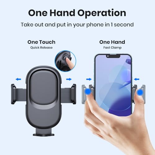 Upgraded Air Vent Car Phone Holder - Metal Hook Clip, 360° Rotation for All Smartphones