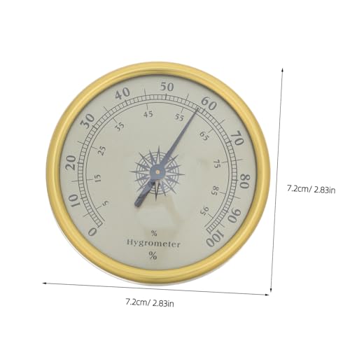 POPETPOP Analog Hygrometer Gold Round 72mm 2.83 Inch Precision Humidity Gauge with 2% Rh Resolution No Battery Required for Indoor Rooms and Reptile Terrariums