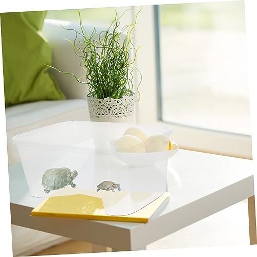 Turtle Tank Reptile Box with Basking Platform Durable Plastic Turtle Case for Breeding and Feeding for Tortoises and Frogs Container