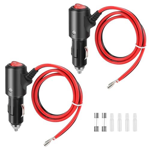 12V Cigarette Lighter Male Plug Replacement with On Off Switch and Leads 1.8FT 14AWG Cigarette Lighter Adapter Extension Cable For Car Truck Motorcycle - size: 1.8FT