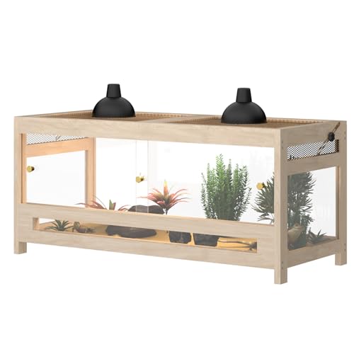 4x2x2 Reptile Enclosure 80 Gallon – Large Reptile Tank for Bearded Dragon Cage, Snake Terrarium & Reptile Habitat with Mesh Top