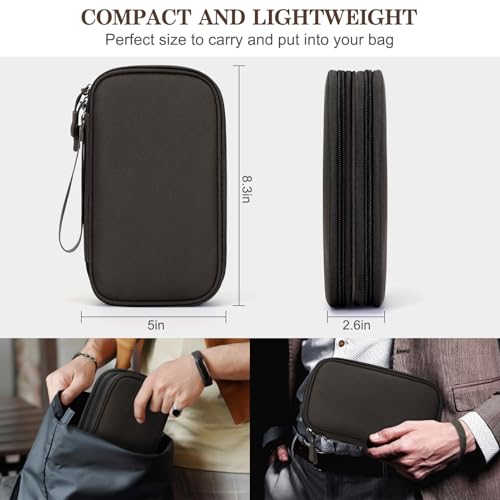 FYY Electronic Organizer, Travel Tech Pouch Bag, Medium, Coffee - color: Coffee, size: 8.3 x 5 x 2.6 inches