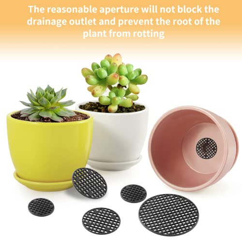 Bivethoi 150pcs Plant Pot Hole Cover - Bonsai Drainage Mesh Screens (3 Sizes, Black) - color: Black, size: 150pcs