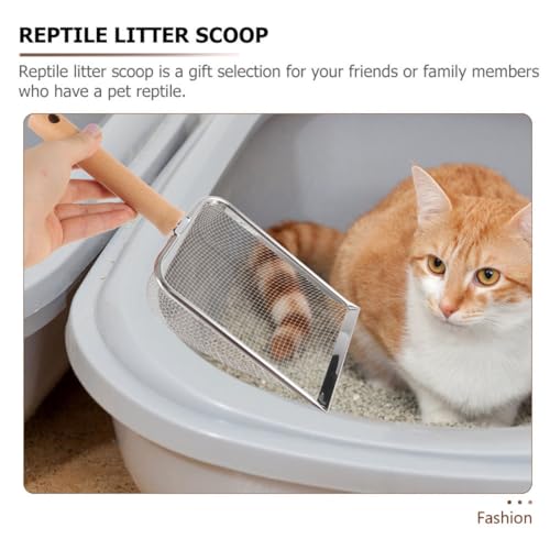 Happyyami Reptile Litter Scoop and Handle for Pet Waste Reptile Terrariums Sifting Litter for Tortoises Lizards and Animals