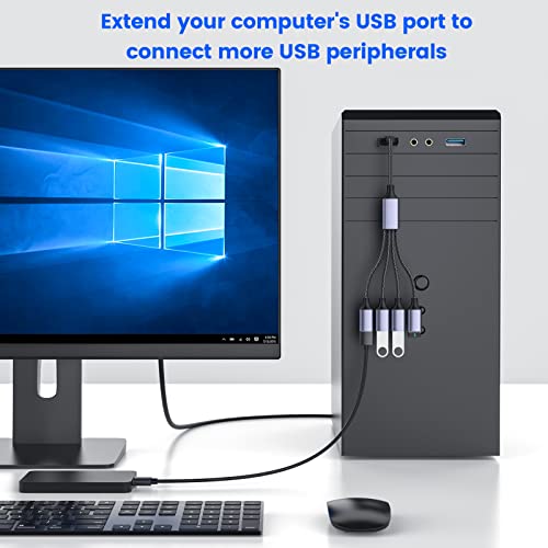 MOGOOD 1 in 4 Out USB Splitter Cable 4 Port USB for Car, USB 2.0 Hub 2Pack - size: 2pack