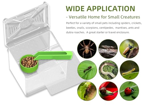 Cricket Keeper - Multi Purpose Insect Habitat for Crickets, Dubia Cockroaches, breadworms, and Silkworms, with Ventilation and Breathability (No Assembly Needed) (Transparent) - color: transparent