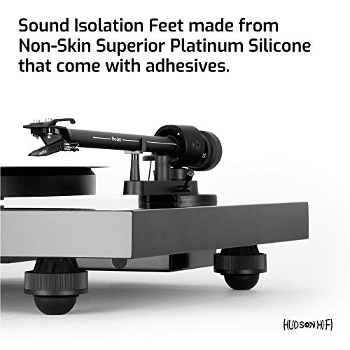 Hudson Hi-Fi Speaker Isolation Feet (8-Pack, 1") – Adhesive Silicone Anti-Vibration Pads for Speakers, Turntables, Subwoofers & Amplifiers, Supports 5-13 lbs Per Pad - size: 1" Hemisphere - 8 Pack