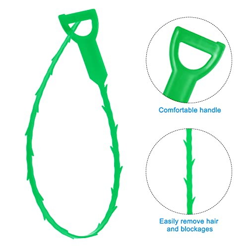 uxcell 3pcs 20 Inch Drain Hair Clog Remover Tool PP & 24 Inch Drain Cleaner Tool Sticks Stainless Steel Sewer Cleaning Hook Unclog Sink Unclogger for Toilet Bathtub Sewer, Light Green - color: Light Green, size: 24 Inch