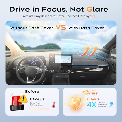 Cartist Gray Dash Cover for 2024-2026 Honda Prologue Dashboard Cover - color: 24+Prologue(Gray)