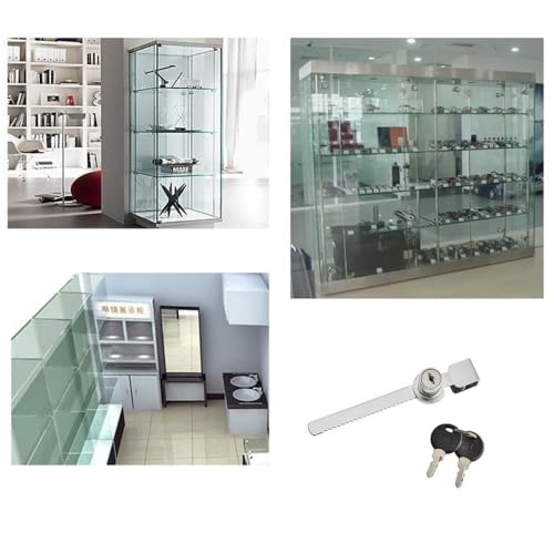 2Pcs Sliding Glass Door Ratchet Lock, Keyed Alike Showcase Display with Chrome Finish