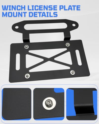 Hawse Fairlead License Plate Mount, 10" Winch License Plate Holder Steel Front Bumper Winch License Bracket Compatible with Jeep Wrangler, Pickup Trucks, SUVs RVs & Off-Road Vehicles - size: 10 inch Hawse Fairlead License Plate Mount